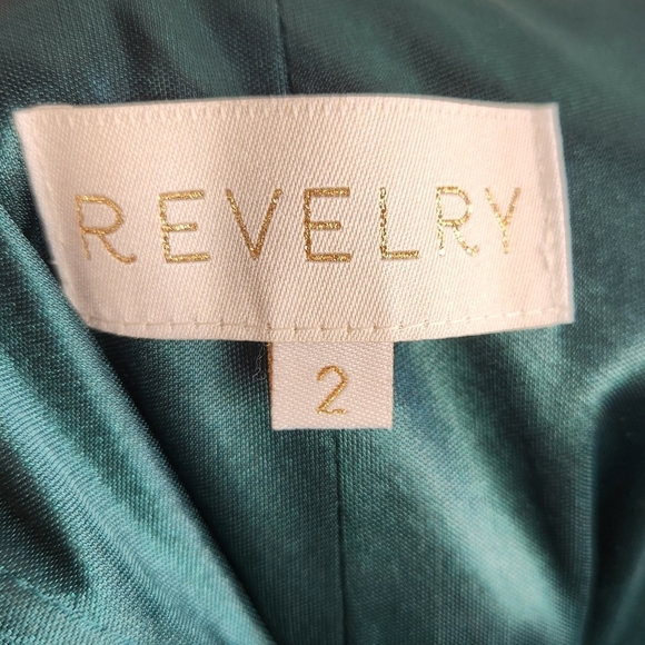 Revelry Skye Satin Bridesmaid Cowl Neck Maxi Dress Classic Emerald - 714 Size 2 - Picture 12 of 13